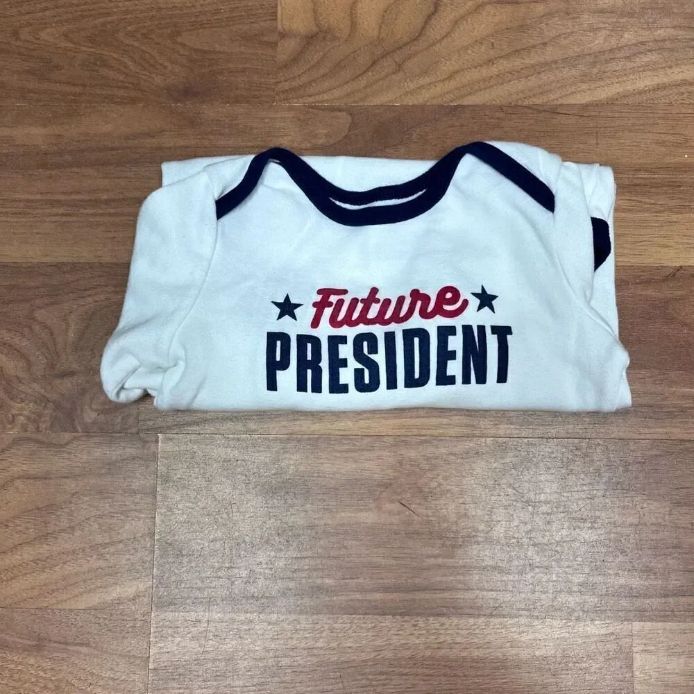 Carter's Baby Boys Future President Long Sleeve Single Bodysuit Ivory Size 24M